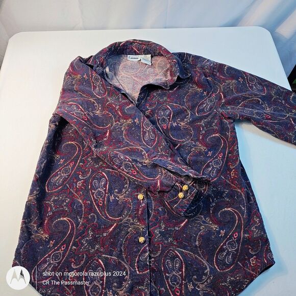 Vintage 1985 Capacity Brand Cotton Paisley Shirt - Picture 6 of 9